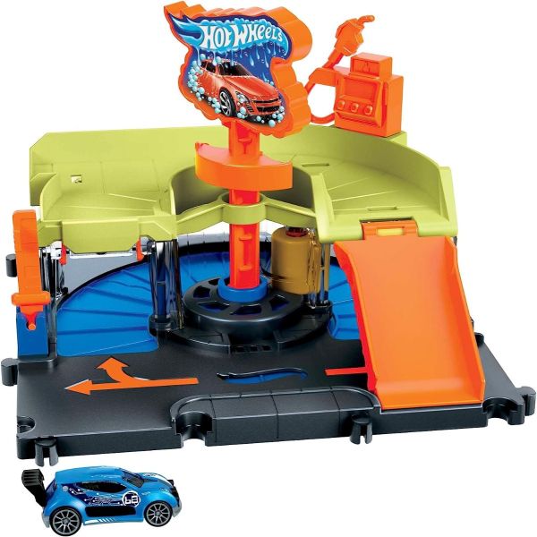 Hot Wheels City Car Wash Speed Clean With 1 Car Multicolor Age- 3 Years & Above