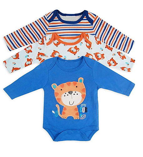 Motherschoice BabyBoys 3-Pack Full Sleeve Bodysuits IT9396        