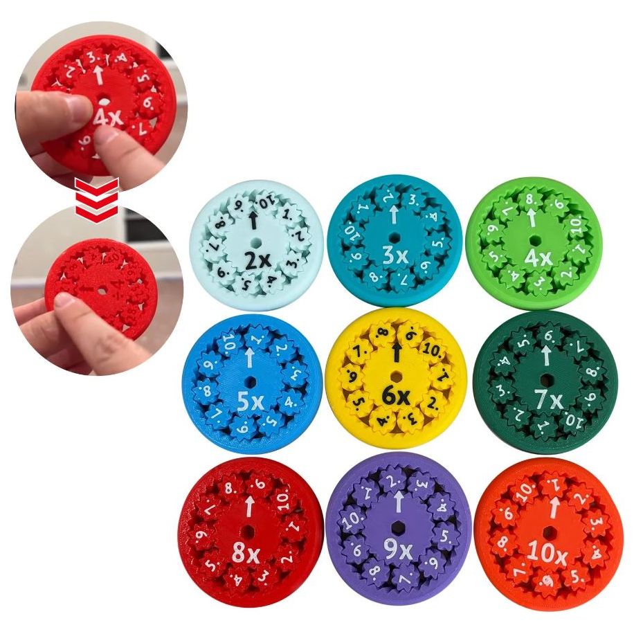 Pibi 2-in-1 Kids Educational Maths Fidget Spinner (Multiplication & Division Addition) 9 Pieces Age- 5 Years & Above