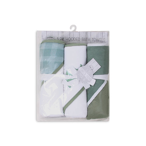 Motherschoice Dinosaur Baby Hooded Towel Pack of 3 IT4344 White/Green Age- Newborn & Above