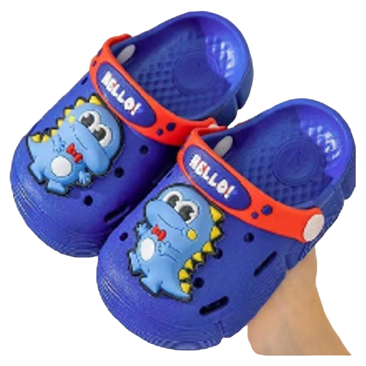 Pibi Boys Cute Dinosaur Clogs Dark Blue