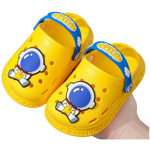 Pibi Boys Cute Space Astronaut Rabbit Clogs Yellow