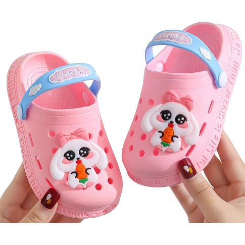 Pibi Girls Cute Bunny Rabbit Clogs Pink