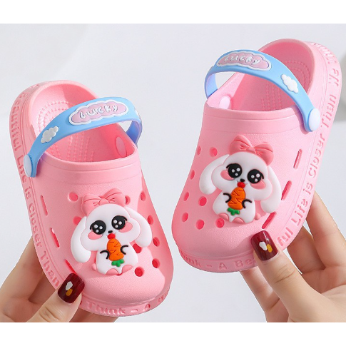 Pibi Girls Cute Bunny Rabbit Clogs Pink