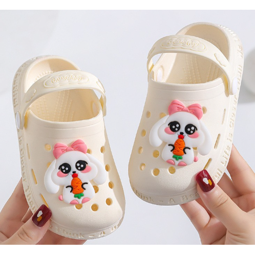 Pibi Girls Cute Bunny Rabbit Clogs White