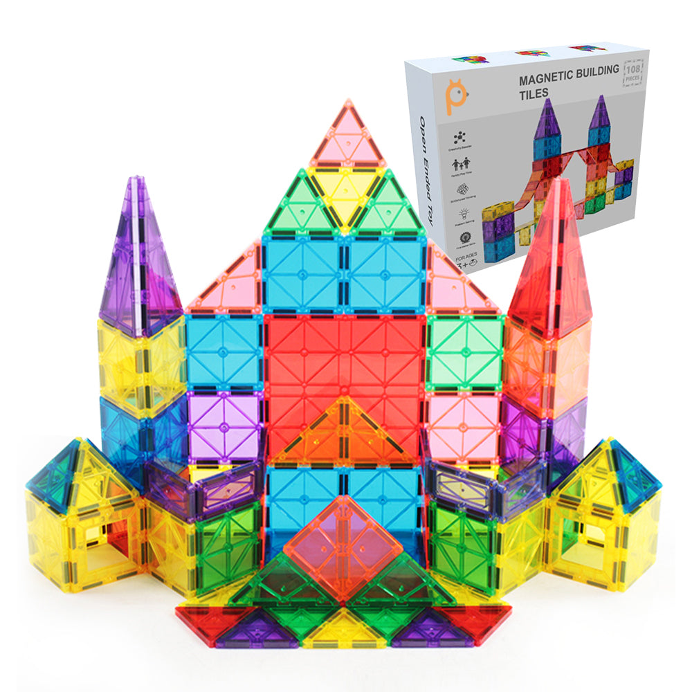 Pibi MNTL 108 Pieces Star Magnet Tile Toy Set (Classic) BH-MT04 Multicolor Age- 3 Years & Above