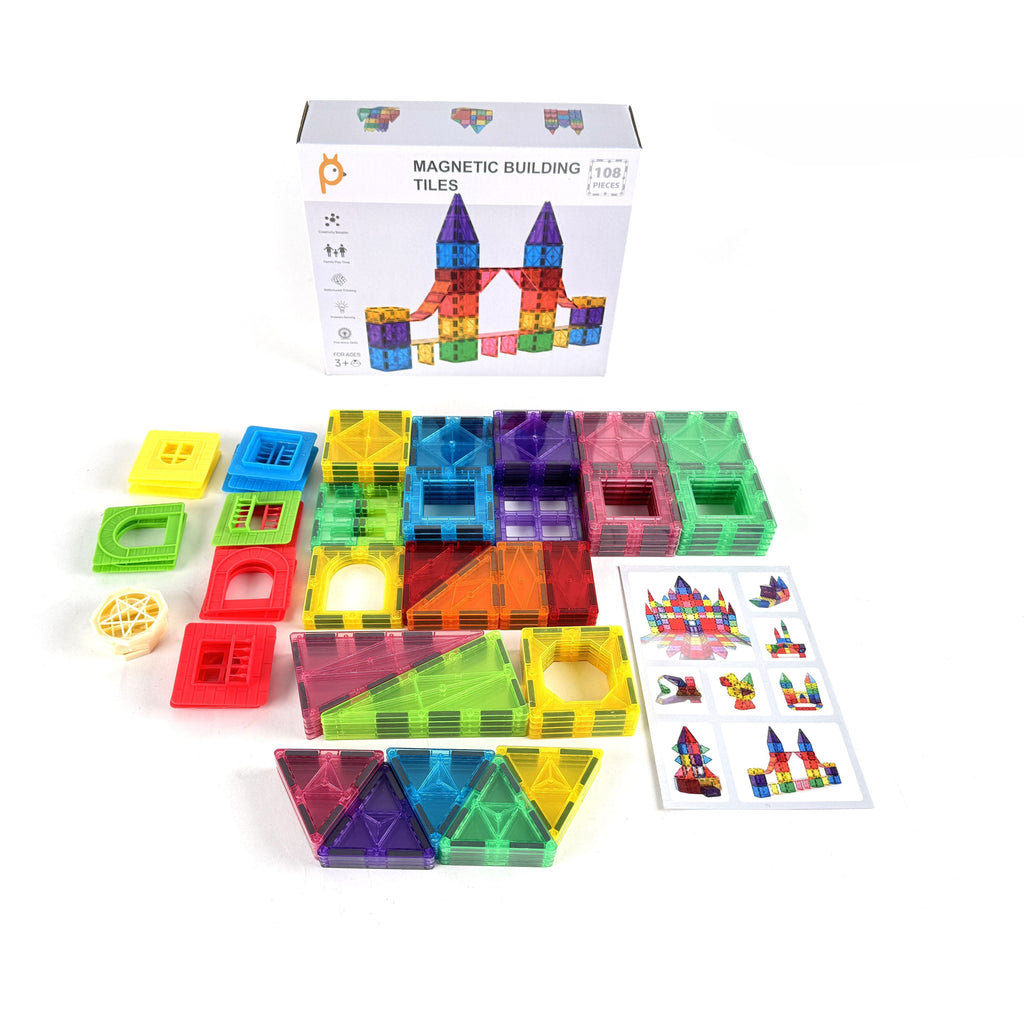 Pibi MNTL 108 Pieces Star Magnet Tile Toy Set (Classic) BH-MT04 Multicolor Age- 3 Years & Above