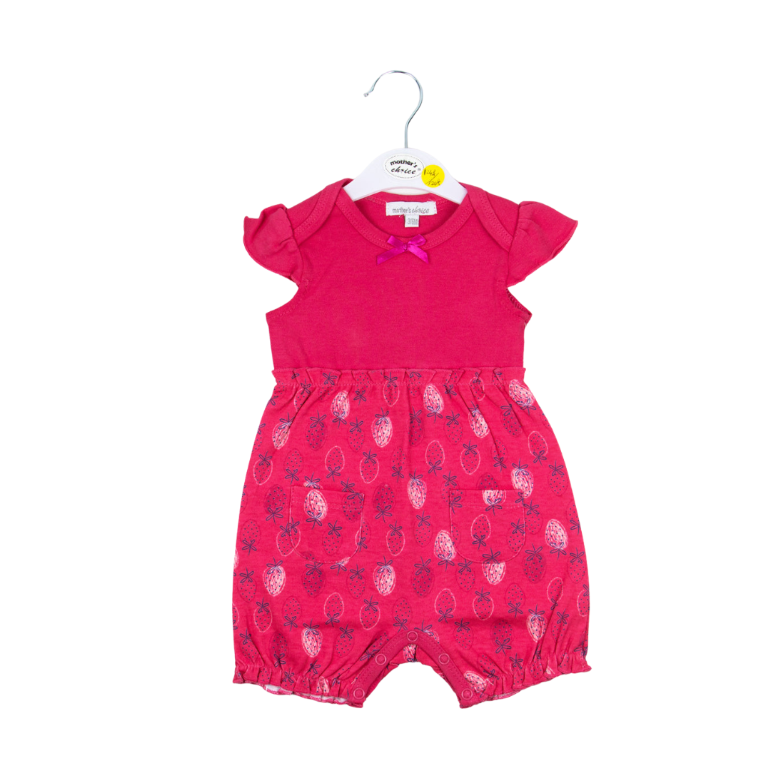 Motherschoice Infant Girls Short Sleeves Romper Pink IT9557