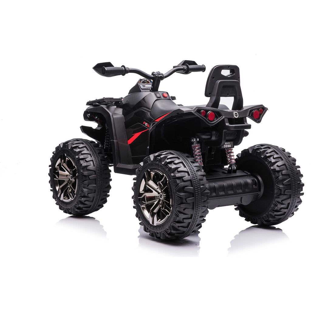 Pibi 12V High Power Long Quad Motor Bike Ride-on QLS3288 Black Age- 3 Years & Above