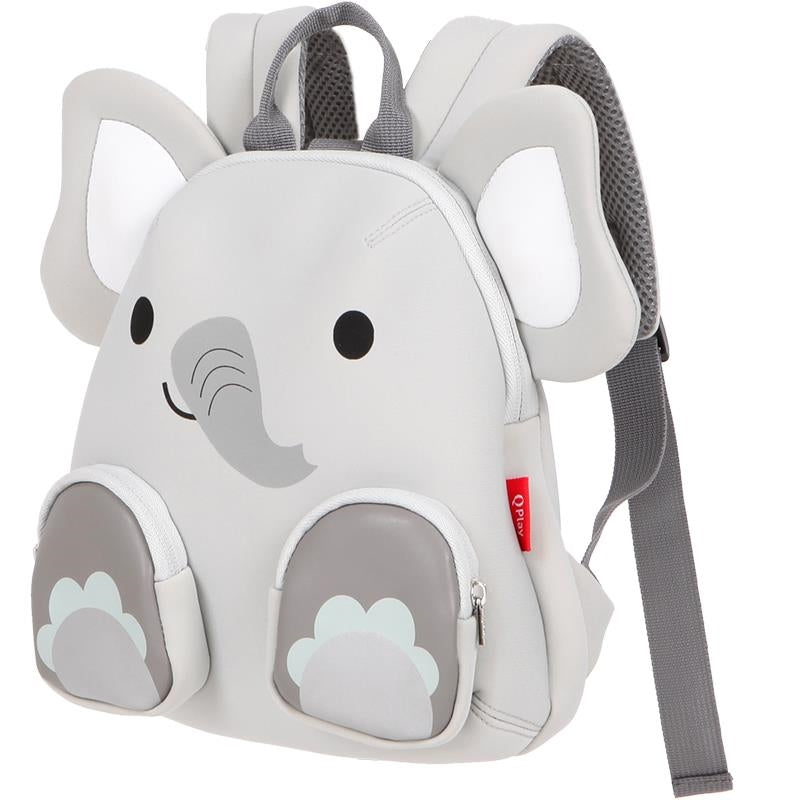 Qplay Kindy Elephant Kids Backpack Grey Age- 24 Months & Above