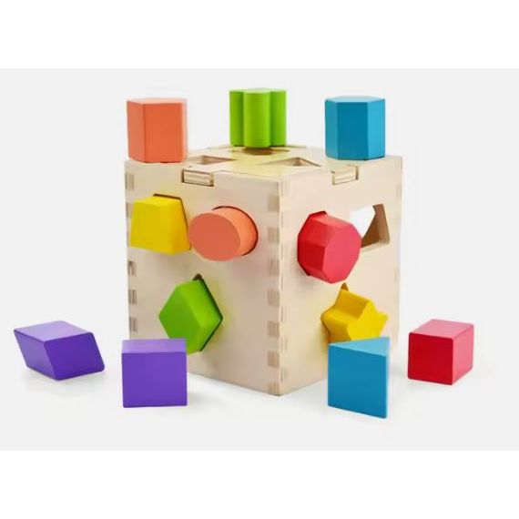 Acool Toys Wooden Shape Sorter Box Multicolor Age- 18 Months & Above