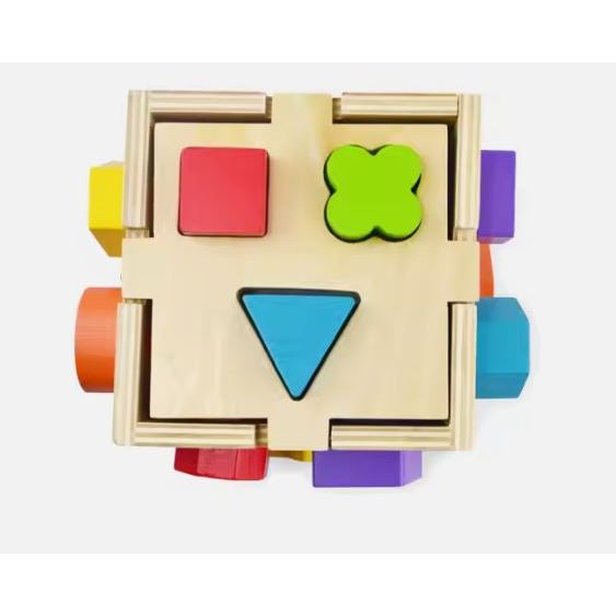 Acool Toys Wooden Shape Sorter Box Multicolor Age- 18 Months & Above