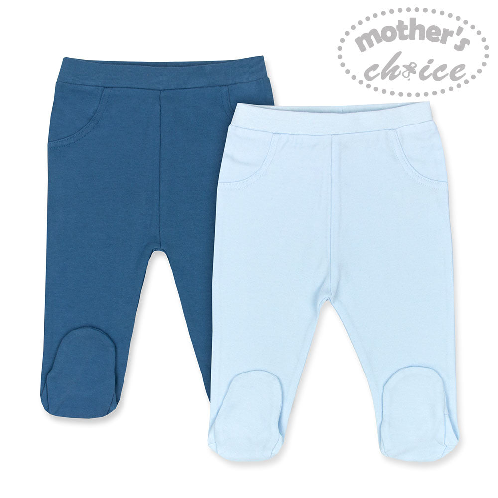 Motherschoice Baby Footed Leggings Pack of 2 Blue IT2751