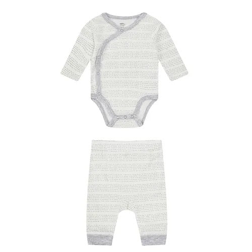 Motherschoice Ribbed Kimono 2-Pcs Bodysuit and Pants Set Grey IT4407