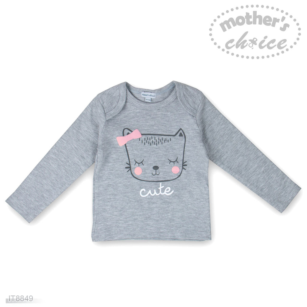 Motherschoice Baby Girls Full Sleeve Top Grey IT8849