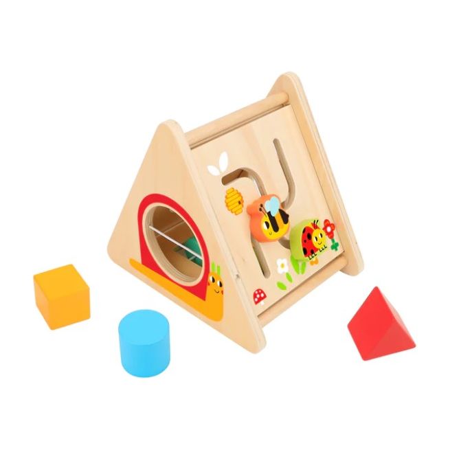 Tooky Toy 2-in-1 Activity Triangle+Shape Sorter Multicolor Age- 12 Months & Above