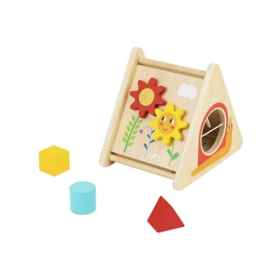 Tooky Toy 2-in-1 Activity Triangle+Shape Sorter Multicolor Age- 12 Months & Above