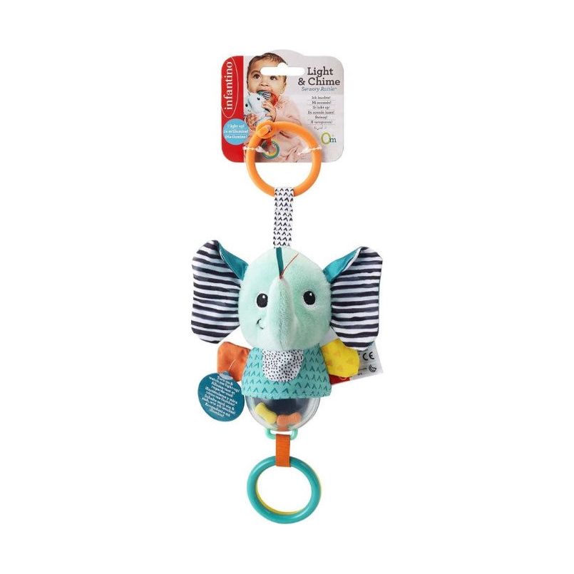 Infantino Elephant Light Chime Sensory Rattle Multicolor Age- Newborn to 6 Months