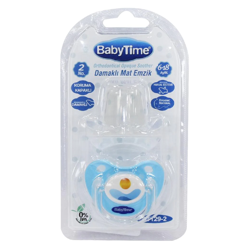 BabyTime Orthodontical Soother with Cover Blue Age- 6 Months to 18 Months