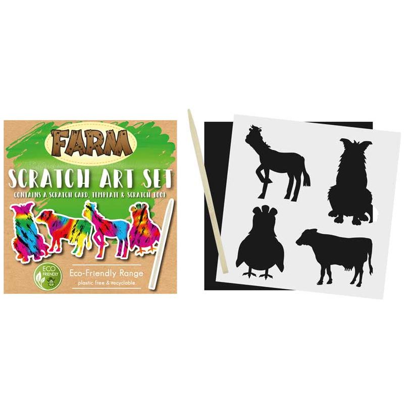 Pibi Magic Colour Scratch Eco Set Mini Farm 8.5 X 8.5 Cm Age-3 Years & Above