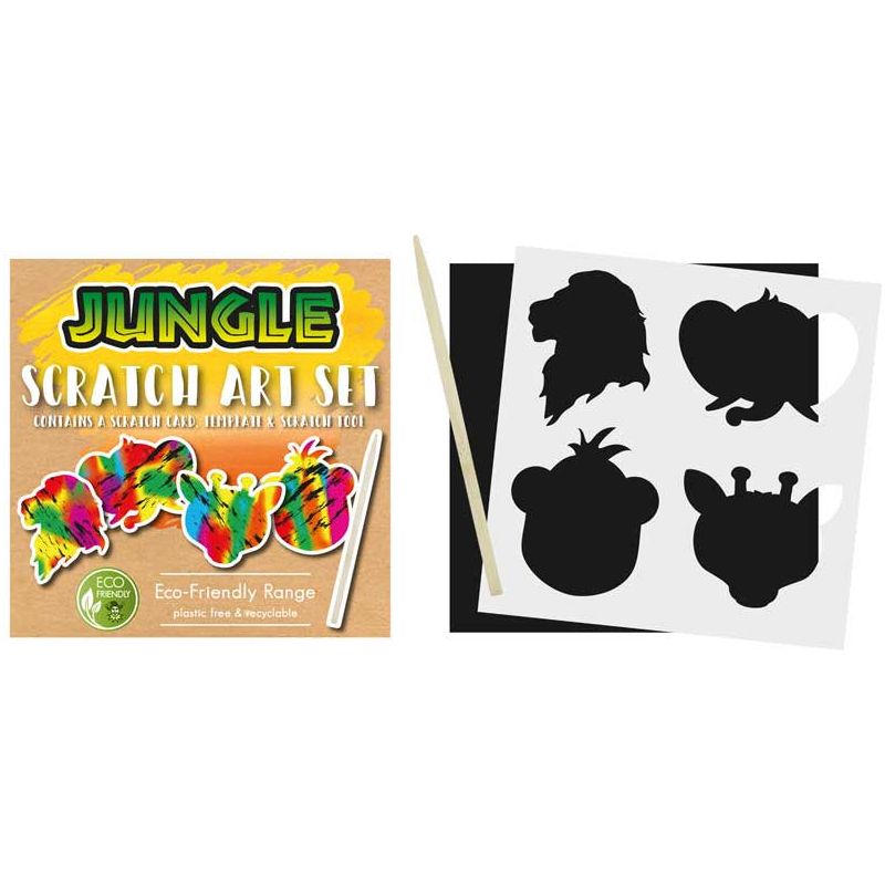 Pibi Magic Colour Scratch Eco Set Mini Jungle 8.5 X 8.5 Cm Age-3 Years & Above